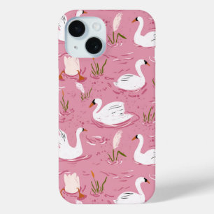 Süßes Rosa-Schwan-Nahtloses Muster Case-Mate iPhone Hülle
