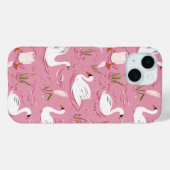 Süßes Rosa-Schwan-Nahtloses Muster Case-Mate iPhone Hülle (Rückseite (Horizontal))