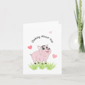 Süßes rosa Schwein zum Valentinstag Karte (Vorderseite)