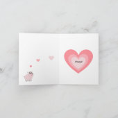 Süßes rosa Schwein zum Valentinstag Karte (Innenseite)