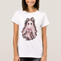 Süßes Rosa Spinnen-Geist Halloween T-Shirt | Koket