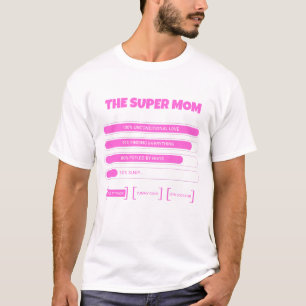 Süßes Rosa Super-Mama-Stats-T-Shirt - Ästhetischer T-Shirt
