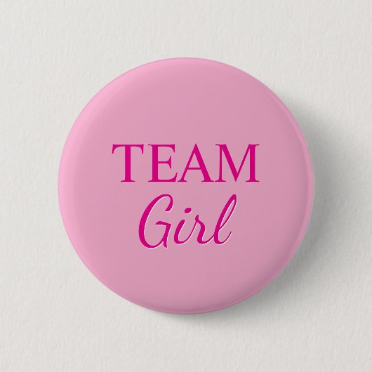 Süßes Rosa Team Mädchen Geschlechtsenthüllung Button (Vorderseite)