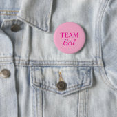 Süßes Rosa Team Mädchen Geschlechtsenthüllung Button (Beispiel)