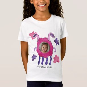 Süßes rosa und lila Monster-Kinder-Geburtstags-T-S T-Shirt