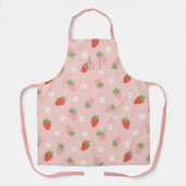 Süßes Rosa und Rotes Erdbeeren-Monogramm Schürze (Vorderseite)