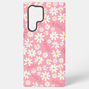 Süßes rosa und weißes Gänseblümchen-Blumenmuster n Samsung Galaxy Hülle