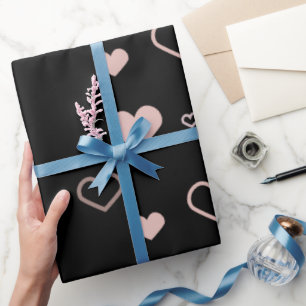 Süßes Rosa und Weißes Herz für Valentinstag Geschenkpapier