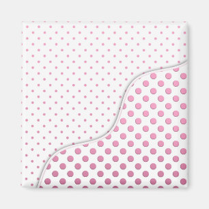 Süßes Rosa und Weißes Punkte-Muster-Design Magnet