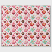 Süßes Rosa Valentinstag Geschenkpapier (Flach)