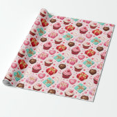 Süßes Rosa Valentinstag Geschenkpapier (Ungerollt)