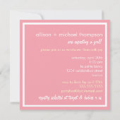 Süßes Rosa verbindet Babyparty-Einladung Einladung (Rückseite)