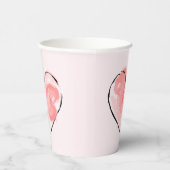 Süßes rosa Wasserfarbe-Herz Pappbecher (Rechts)