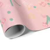 Süßes Rosa Weihnachten Geschenkpapier (Rolleneckpunkt)
