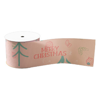 Süßes Rosa Weihnachten Ripsband
