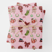 Süßes rosa Weihnachtsgeschenkpapier Geschenkpapier Set (Beispiel)