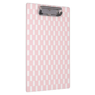 Süßes Rosa & Weißes Quadrat Clipboard Klemmbrett