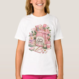 Süßes rosa Zurück-in-die-Schule-T-Shirt für Mädche T-Shirt