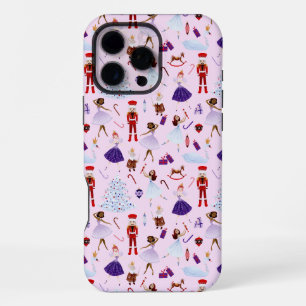 Süßes rosafarbenes Nussknacker-Weihnachtsmuster iPhone 16 Pro Max Hülle