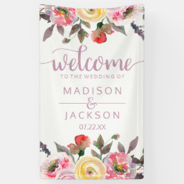 Süßes Rose Blumenzwiebeln Willkommen Banner