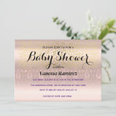 Süßes Rose Gold Kindergeschenk Einladung (Stehend Vorderseite)