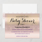 Süßes Rose Gold Kindergeschenk Einladung (Vorne/Hinten)