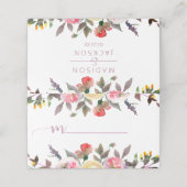 Süßes Rose Wasserfarben Blumenbesitz Platzkarte (Außenseite Aufgefaltet)