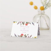 Süßes Rose Wasserfarben Blumenbesitz Platzkarte (Rückseite)