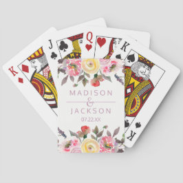 Süßes Rose Wasserfarbene Gastgeschenk Hochzeit Spielkarten