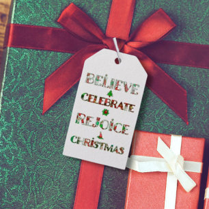 Süßes Rot Grün Weihnachtsmuster Geschenkanhänger