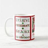 Süßes Rot Grün Weihnachtsmuster Kaffeetasse (Links)