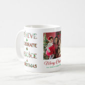Süßes Rot Grün Weihnachtsmuster Kaffeetasse (Vorderseite Links)