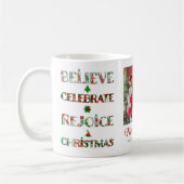 Süßes Rot Grün Weihnachtsmuster Kaffeetasse (Links)