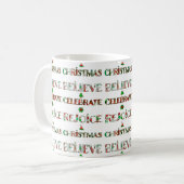 Süßes Rot Grün Weihnachtsmuster Kaffeetasse (Vorderseite Links)
