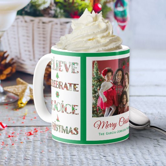 Süßes Rot Grün Weihnachtsmuster Kaffeetasse