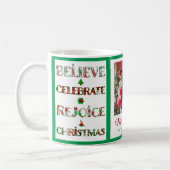 Süßes Rot Grün Weihnachtsmuster Kaffeetasse (Links)