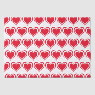 Süßes Rot Weiß Herz Valentinstag Muster Liebe Seidenpapier