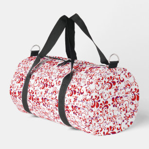 Süßes rot-weißes Blumenmuster Duffle Bag