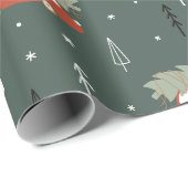 Süßes rotes Auto Weihnachtsbaum Winter Muster Geschenkpapier (Rolleneckpunkt)