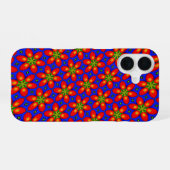 Süßes rotes Blumenmuster iPhone 16 Hülle (Rückseite (Horizontal))