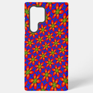 Süßes rotes Blumenmuster Samsung Galaxy Hülle