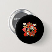 Süßes rotes chinesisches Neujahr des Drachen 2024 Button (Vorne & Hinten)