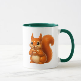 Süßes rotes Eichhörnchen mit den Beinen im Herzen Tasse