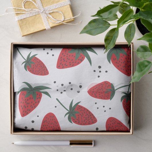 Süßes rotes Erdbeermuster Seidenpapier (Geschenk)