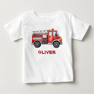Süßes rotes Feuerwehrauto Baby T-shirt