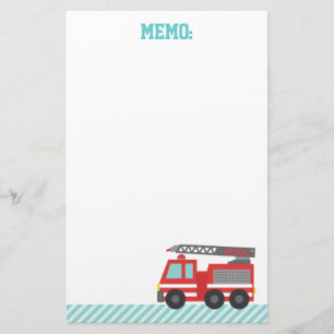 Süßes rotes Feuerwehrauto für kleine Feuerwehrleut Briefpapier