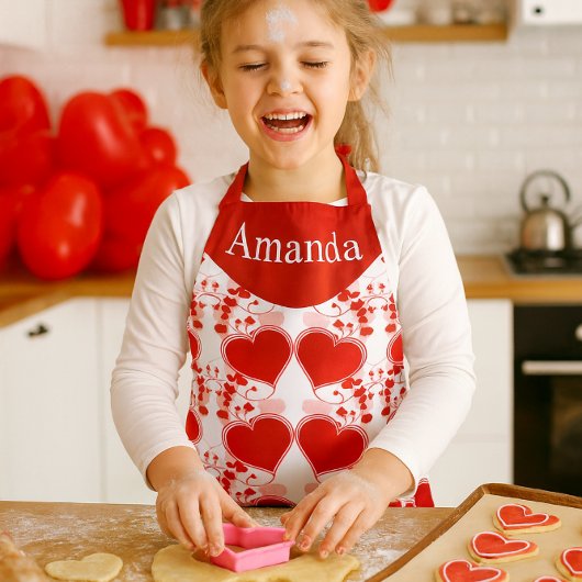 Süßes rotes Herz personalisierter Valentinstag  Schürze