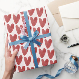 Süßes rotes Herz Zeichnung Geschenkpapier