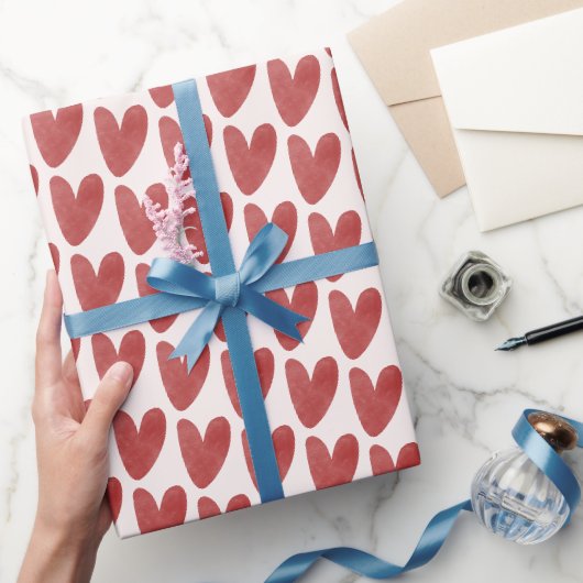 Süßes rotes Herz Zeichnung Geschenkpapier (Schenken)