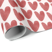 Süßes rotes Herz Zeichnung Geschenkpapier (Rolleneckpunkt)